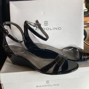 Bandolino Women's Black Wedge Sandals